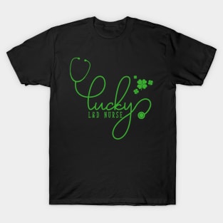 Lucky L&D Nurse Stetoscope St Patricks Day Nurse T-Shirt